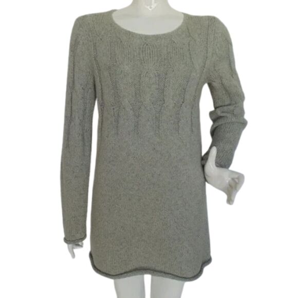 J.JILL Sweater/Knit Tunic, S, Gray Mini, Cable knit, Long sleeve, Chunky knit - Picture 1 of 12